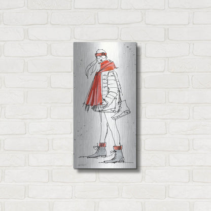 Luxe Metal Art 'Winter Fashion II' by Anne Tavoletti, Metal Wall Art,12x24