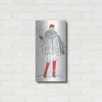 Luxe Metal Art 'Winter Fashion I' by Anne Tavoletti, Metal Wall Art,12x24