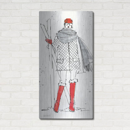 Luxe Metal Art 'Winter Fashion I' by Anne Tavoletti, Metal Wall Art,24x48