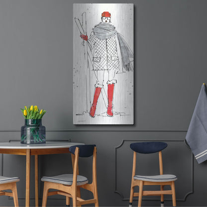 Luxe Metal Art 'Winter Fashion I' by Anne Tavoletti, Metal Wall Art,24x48