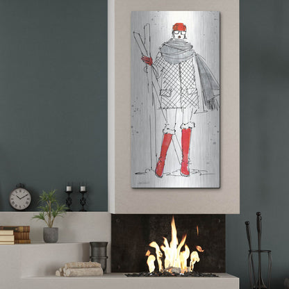 Luxe Metal Art 'Winter Fashion I' by Anne Tavoletti, Metal Wall Art,24x48