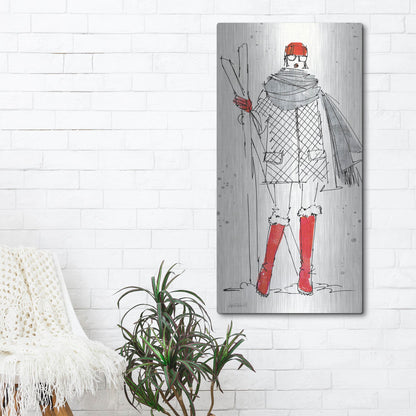 Luxe Metal Art 'Winter Fashion I' by Anne Tavoletti, Metal Wall Art,24x48