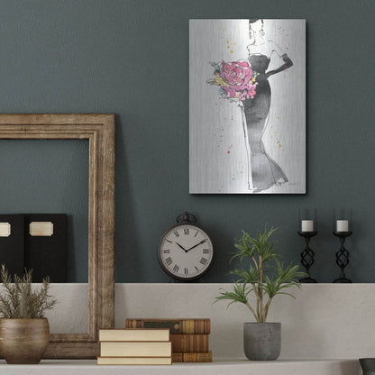 Luxe Metal Art 'Floral Fashion III' by Anne Tavoletti, Metal Wall Art,12x16