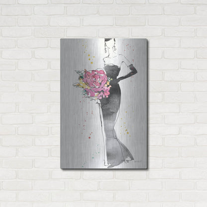 Luxe Metal Art 'Floral Fashion III' by Anne Tavoletti, Metal Wall Art,24x36