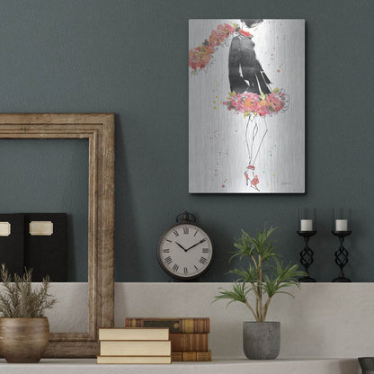 Luxe Metal Art 'Floral Fashion IV' by Anne Tavoletti, Metal Wall Art,12x16