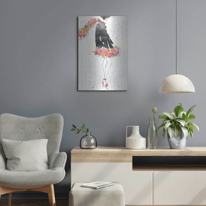 Luxe Metal Art 'Floral Fashion IV' by Anne Tavoletti, Metal Wall Art,16x24