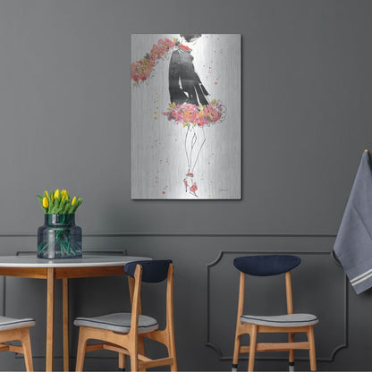 Luxe Metal Art 'Floral Fashion IV' by Anne Tavoletti, Metal Wall Art,24x36