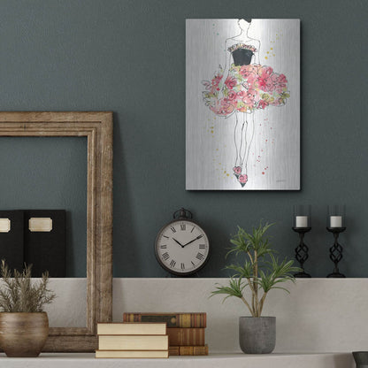 Luxe Metal Art 'Floral Fashion II' by Anne Tavoletti, Metal Wall Art,12x16