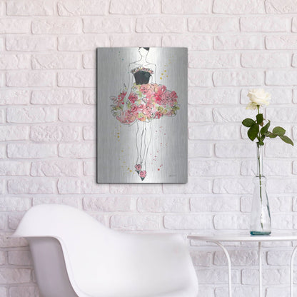 Luxe Metal Art 'Floral Fashion II' by Anne Tavoletti, Metal Wall Art,16x24