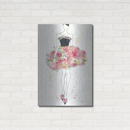 Luxe Metal Art 'Floral Fashion II' by Anne Tavoletti, Metal Wall Art,24x36