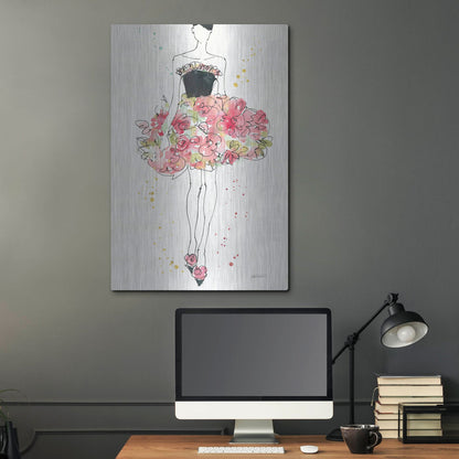 Luxe Metal Art 'Floral Fashion II' by Anne Tavoletti, Metal Wall Art,24x36