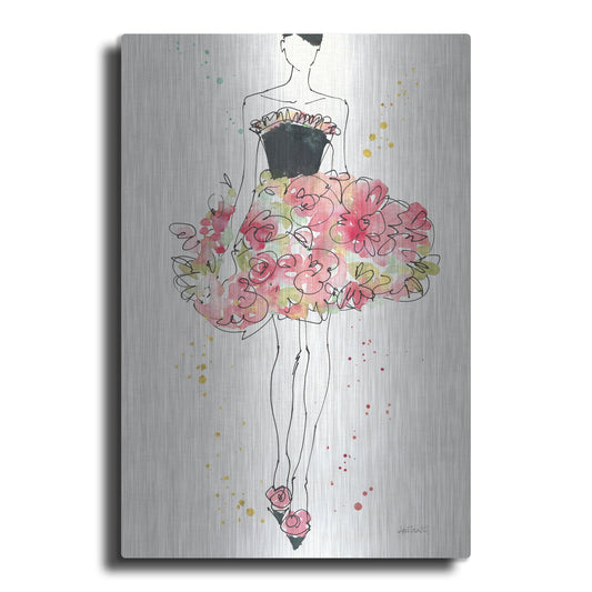 Luxe Metal Art 'Floral Fashion II' by Anne Tavoletti, Metal Wall Art