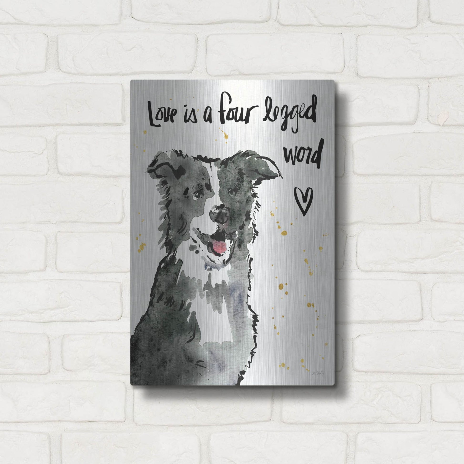 Luxe Metal Art 'Strike a Paws XI' by Anne Tavoletti, Metal Wall Art,12x16