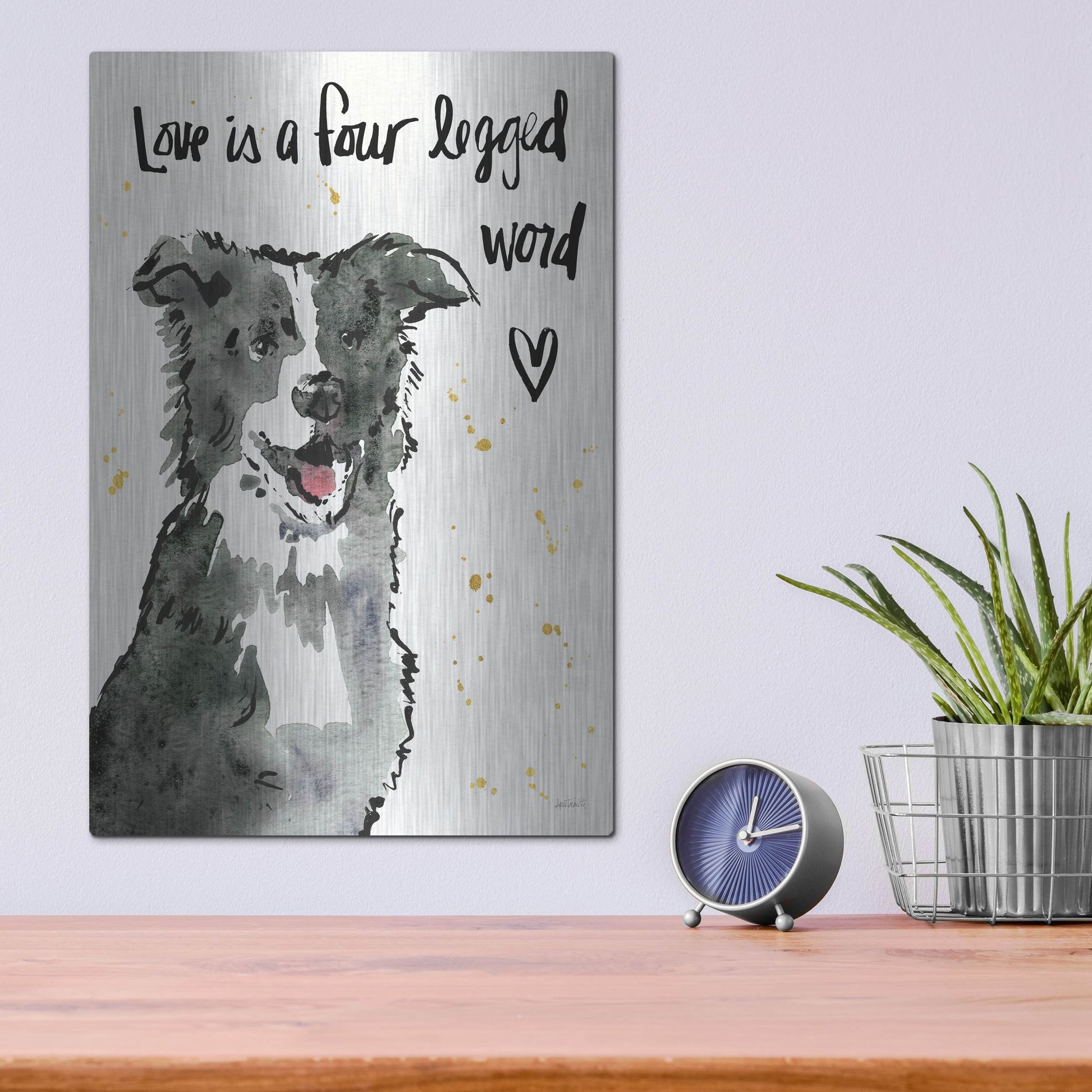 Luxe Metal Art 'Strike a Paws XI' by Anne Tavoletti, Metal Wall Art,12x16