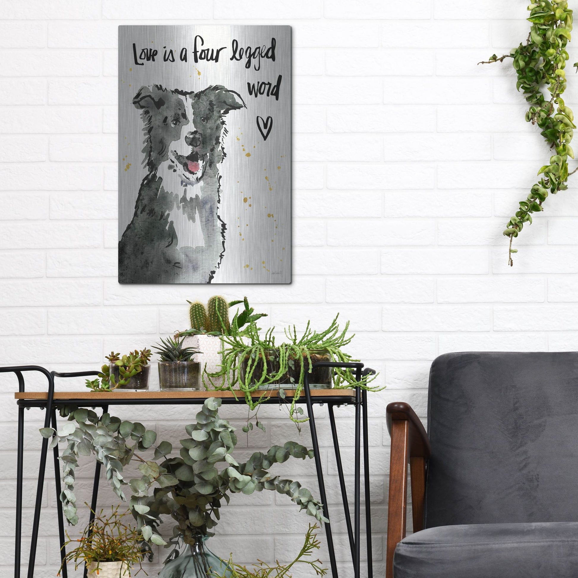 Luxe Metal Art 'Strike a Paws XI' by Anne Tavoletti, Metal Wall Art,12x16