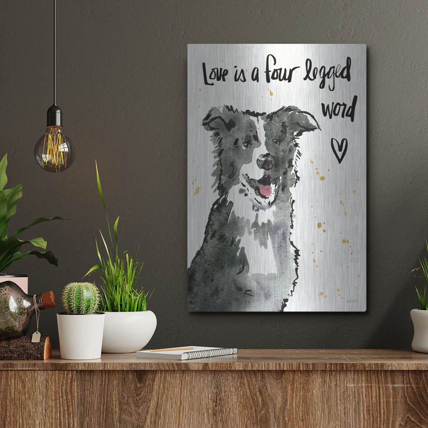 Luxe Metal Art 'Strike a Paws XI' by Anne Tavoletti, Metal Wall Art,12x16