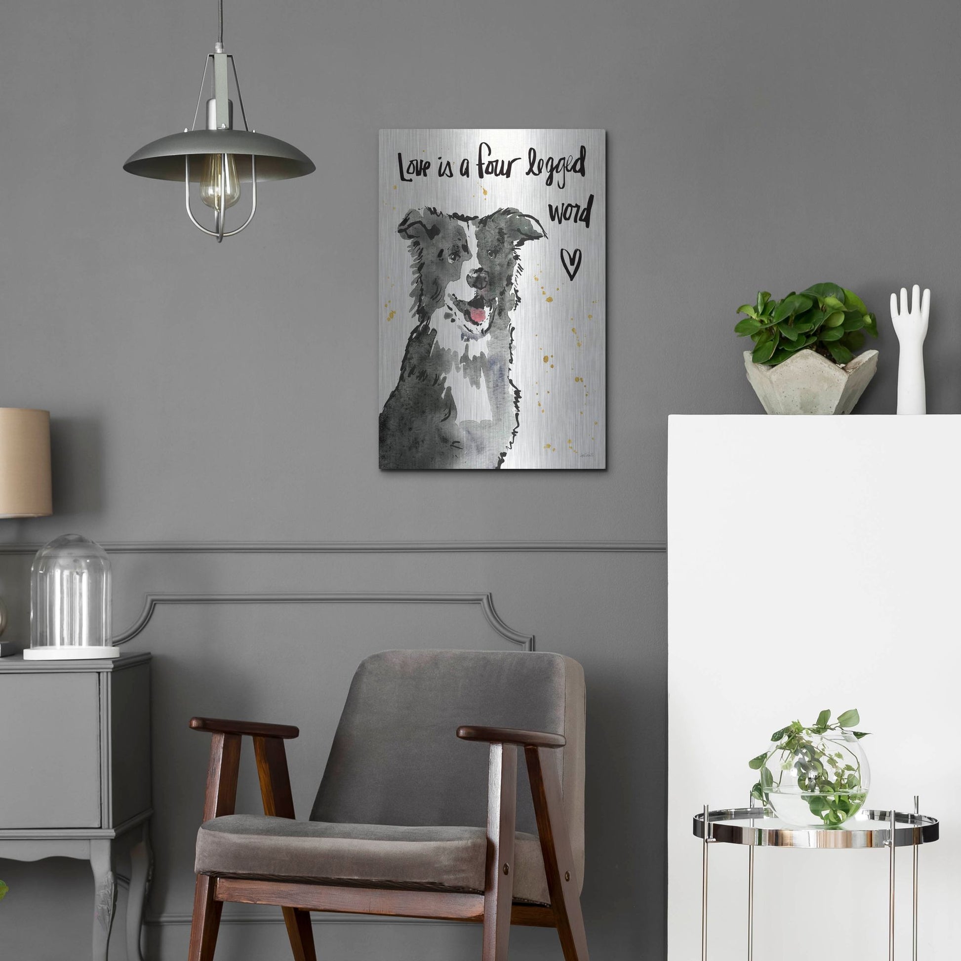 Luxe Metal Art 'Strike a Paws XI' by Anne Tavoletti, Metal Wall Art,16x24