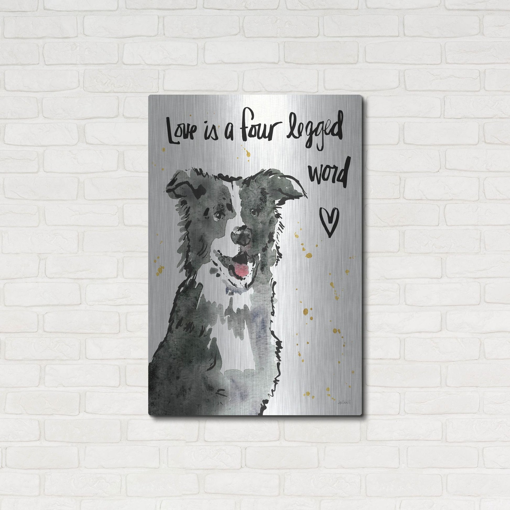 Luxe Metal Art 'Strike a Paws XI' by Anne Tavoletti, Metal Wall Art,24x36