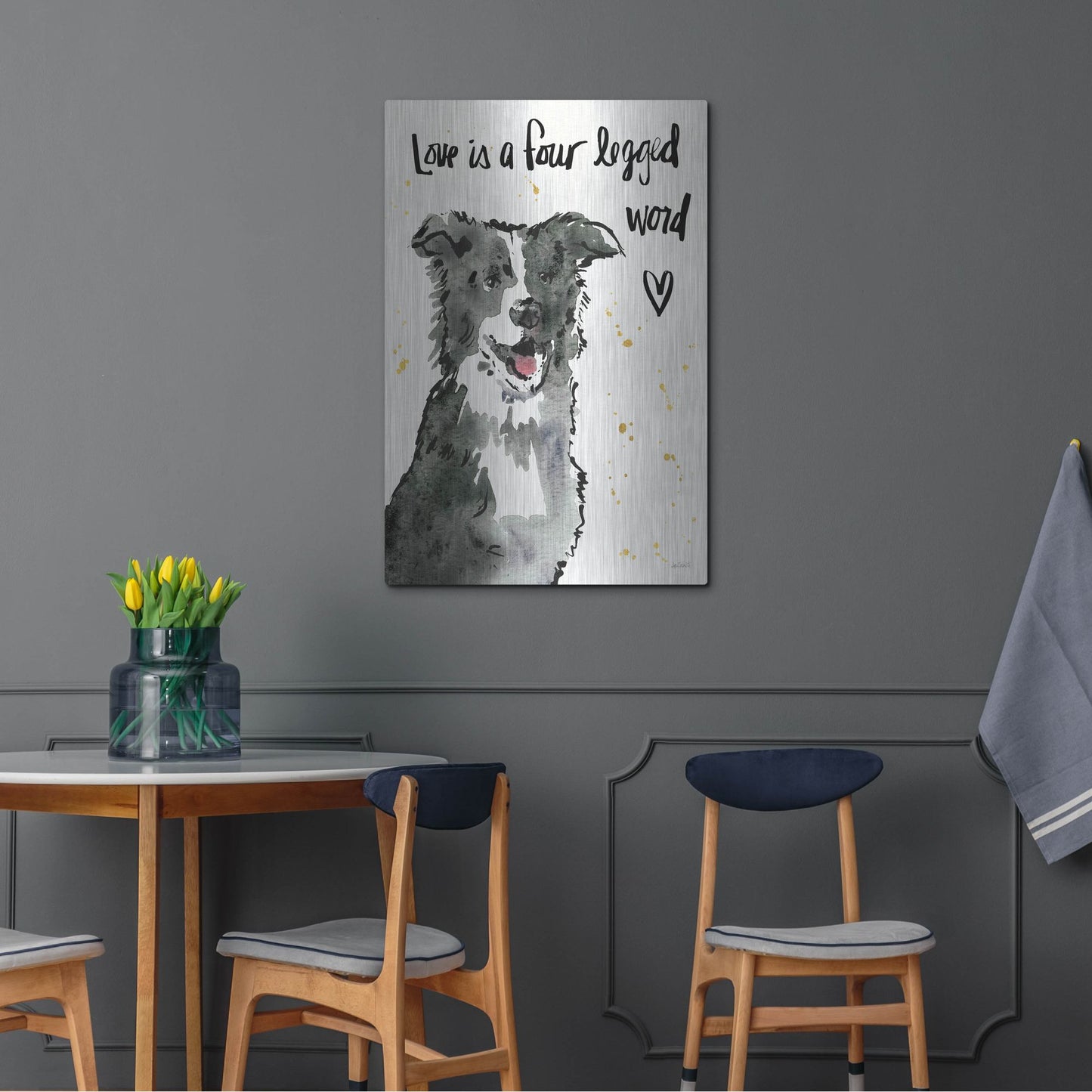 Luxe Metal Art 'Strike a Paws XI' by Anne Tavoletti, Metal Wall Art,24x36