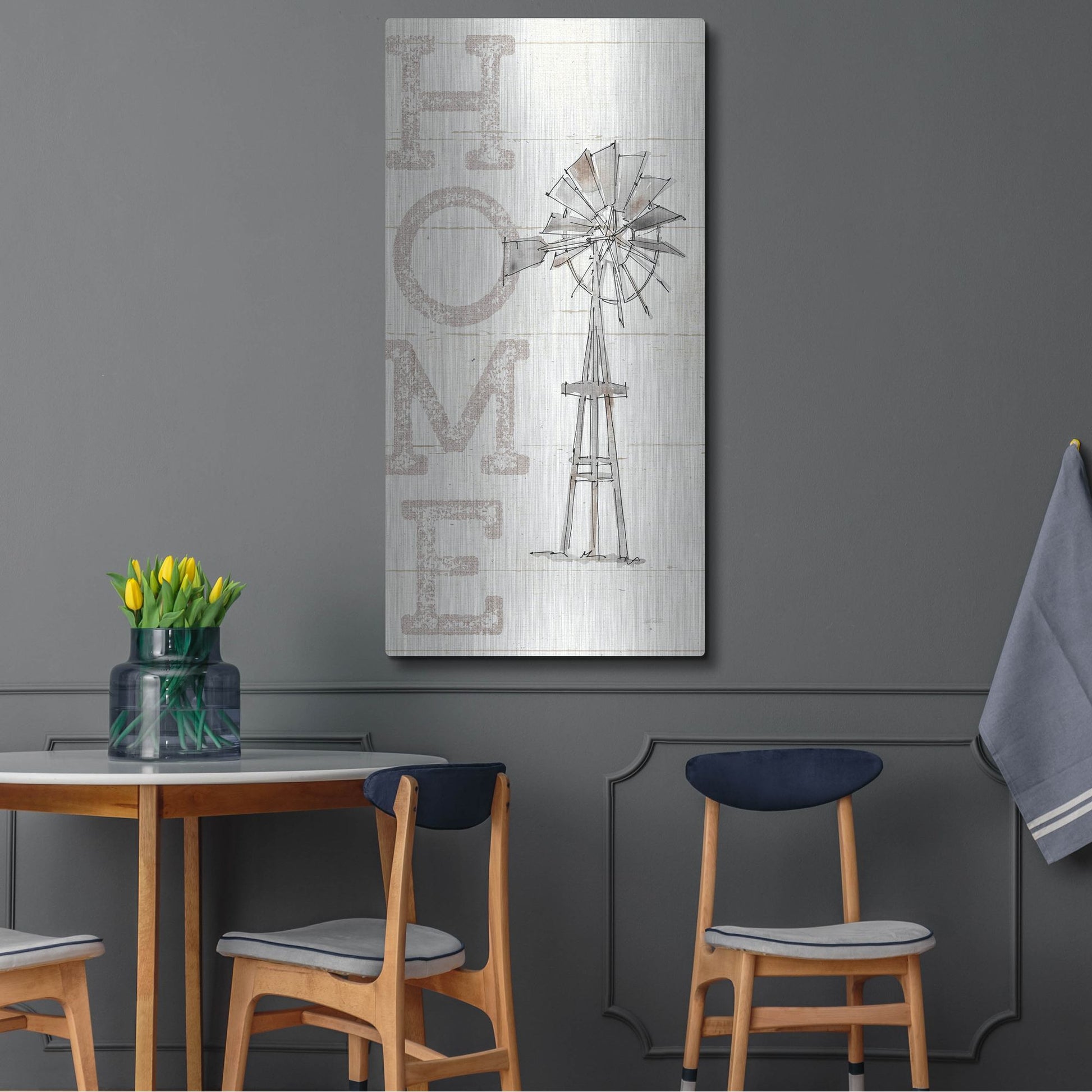 Luxe Metal Art 'Farm Memories III Home' by Anne Tavoletti, Metal Wall Art,24x48