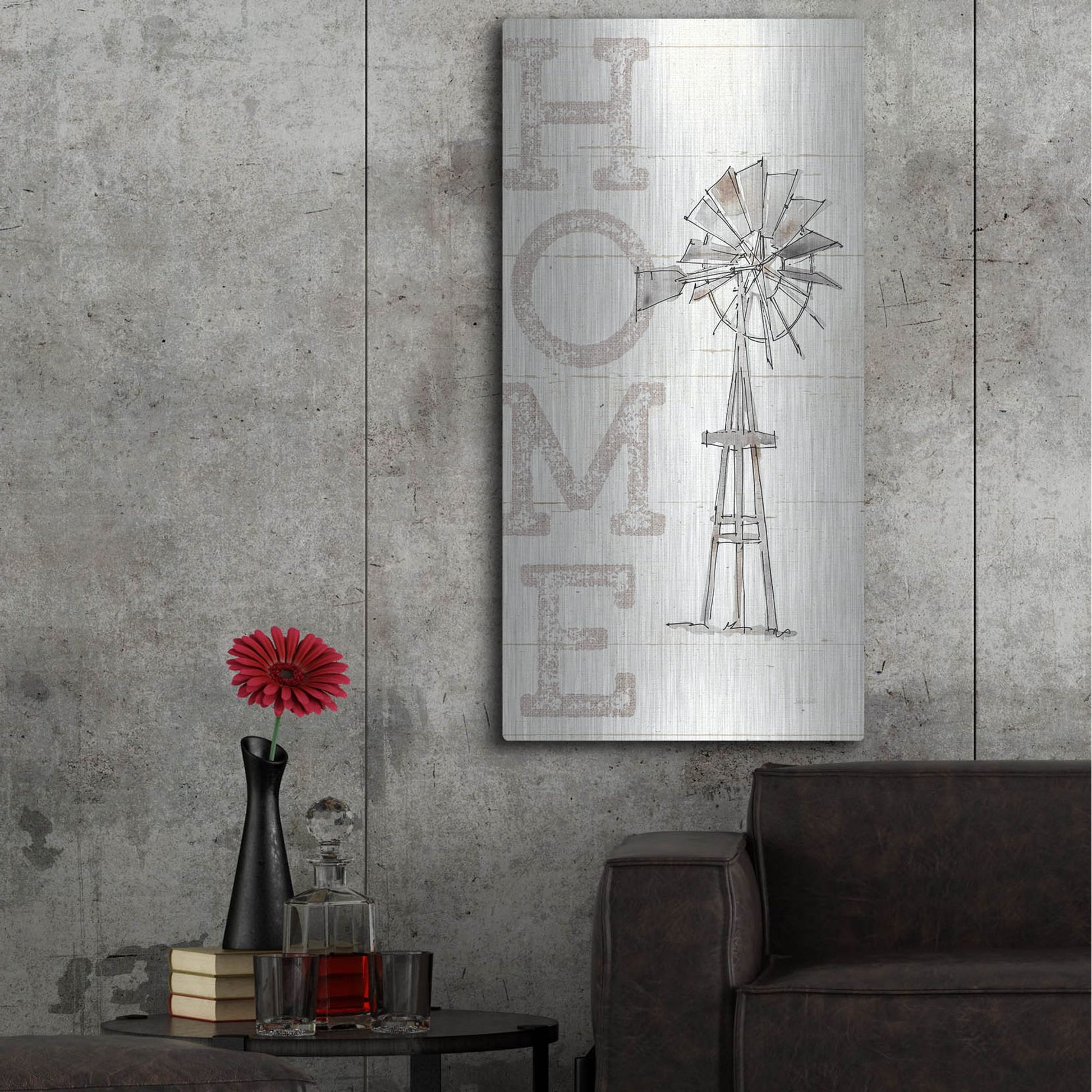 Luxe Metal Art 'Farm Memories III Home' by Anne Tavoletti, Metal Wall Art,24x48