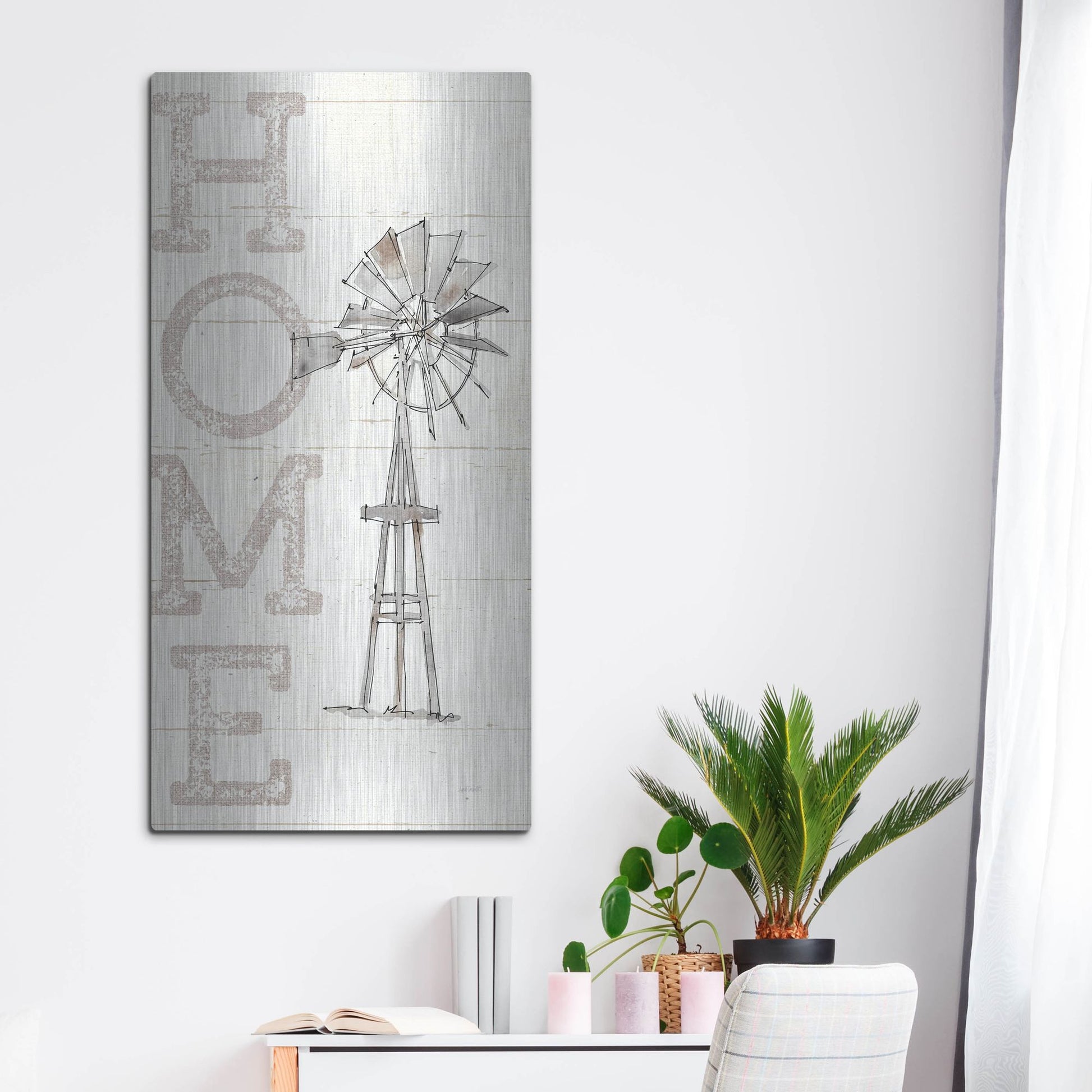 Luxe Metal Art 'Farm Memories III Home' by Anne Tavoletti, Metal Wall Art,24x48