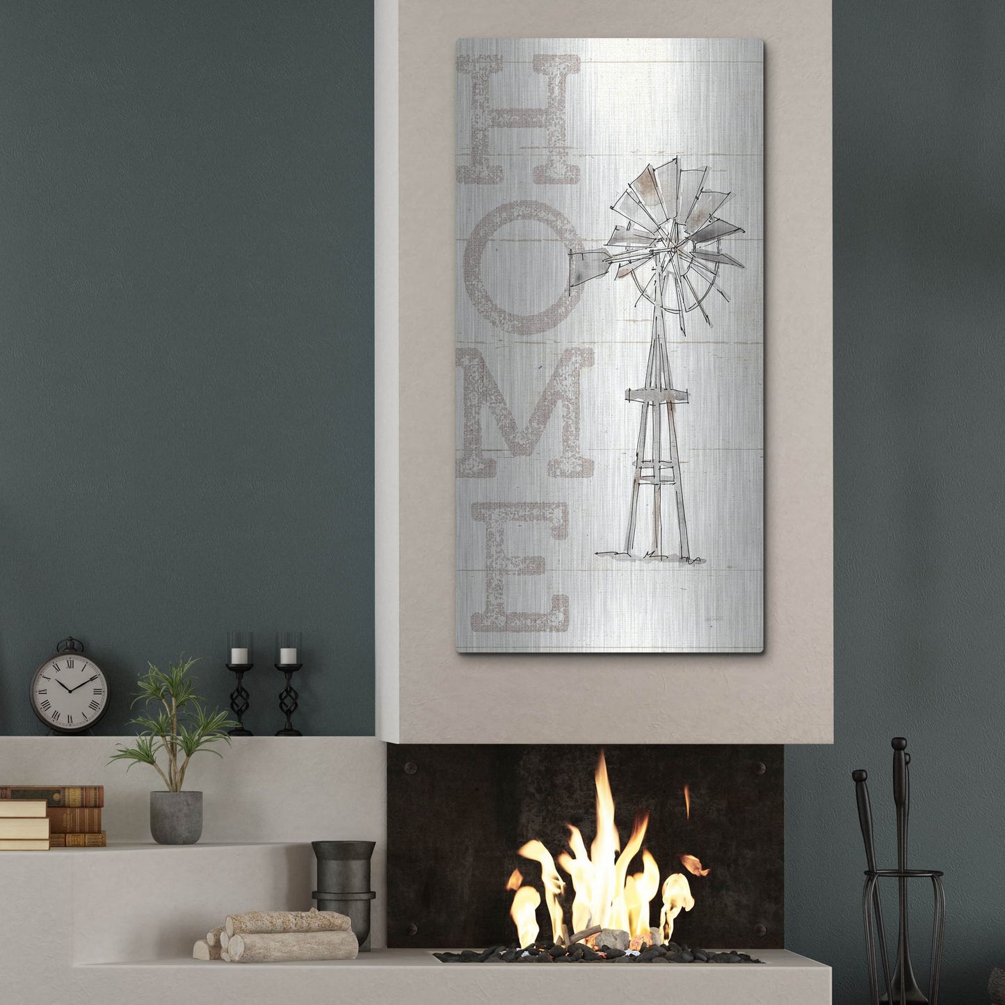 Luxe Metal Art 'Farm Memories III Home' by Anne Tavoletti, Metal Wall Art,24x48