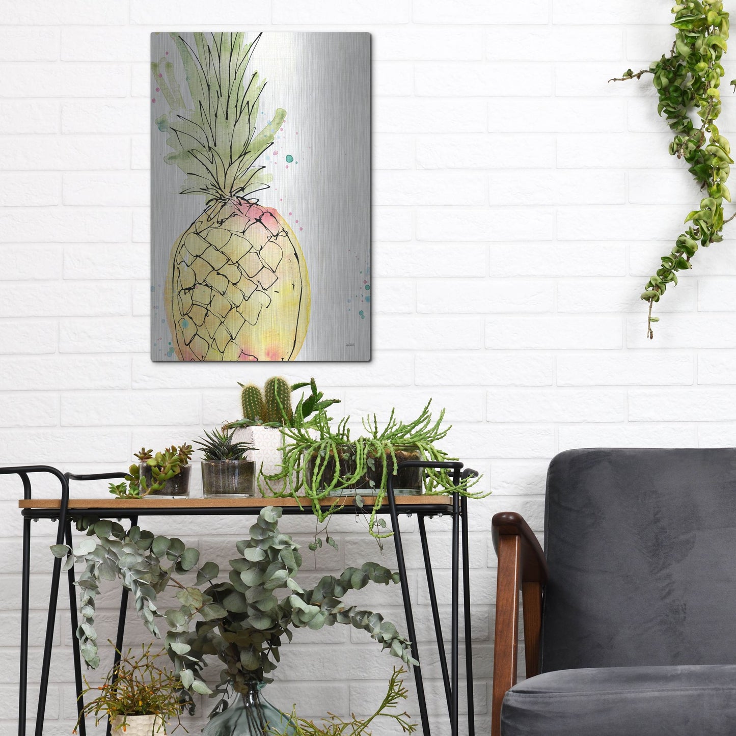 Luxe Metal Art 'Palm Passion VIII' by Anne Tavoletti, Metal Wall Art,12x16