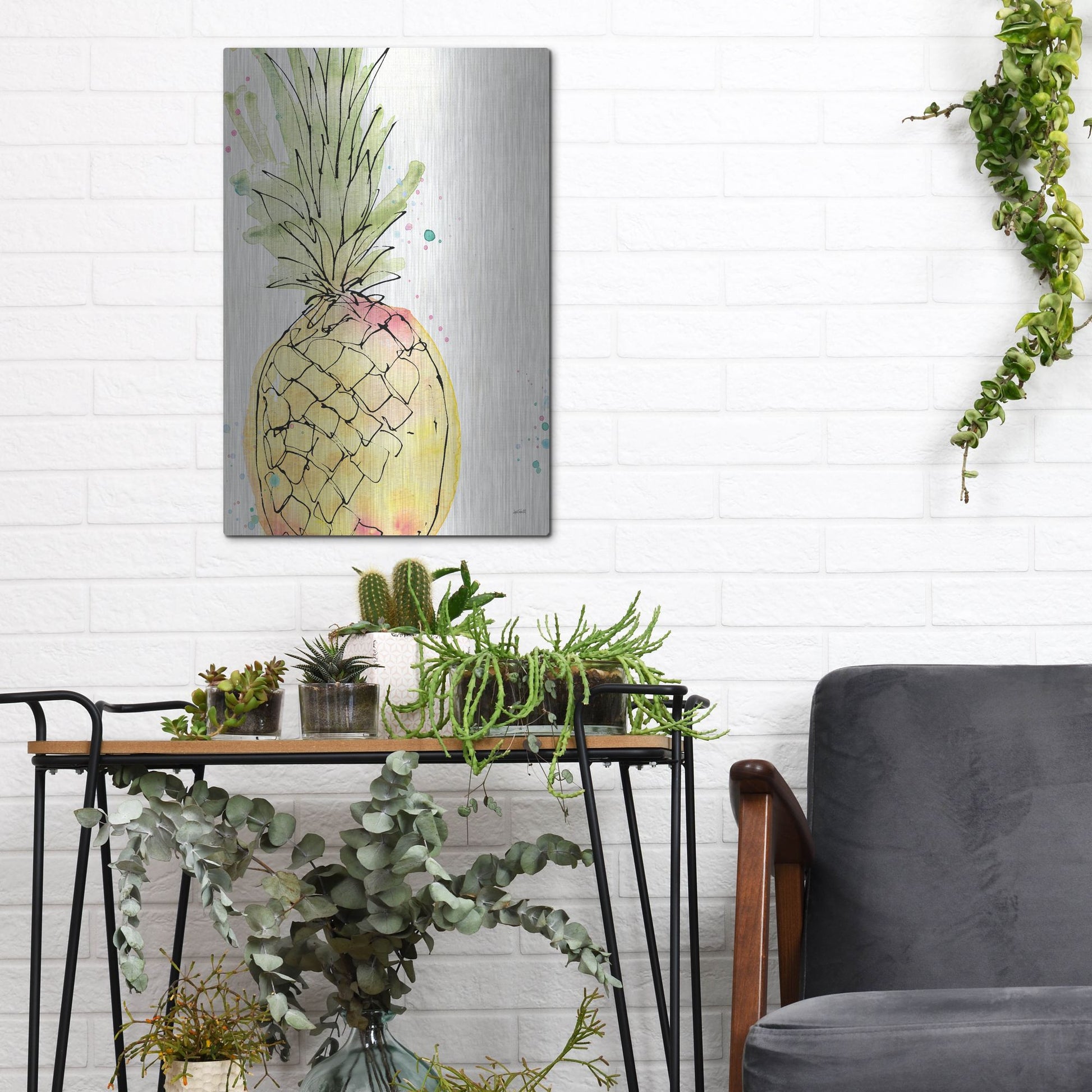 Luxe Metal Art 'Palm Passion VIII' by Anne Tavoletti, Metal Wall Art,12x16