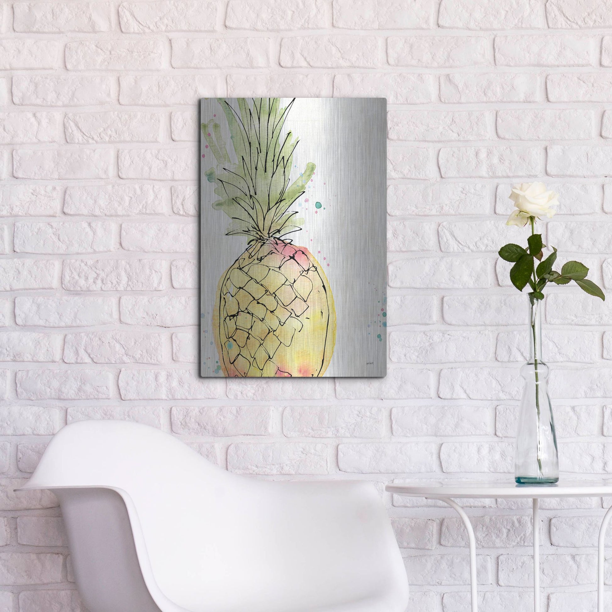 Luxe Metal Art 'Palm Passion VIII' by Anne Tavoletti, Metal Wall Art,16x24