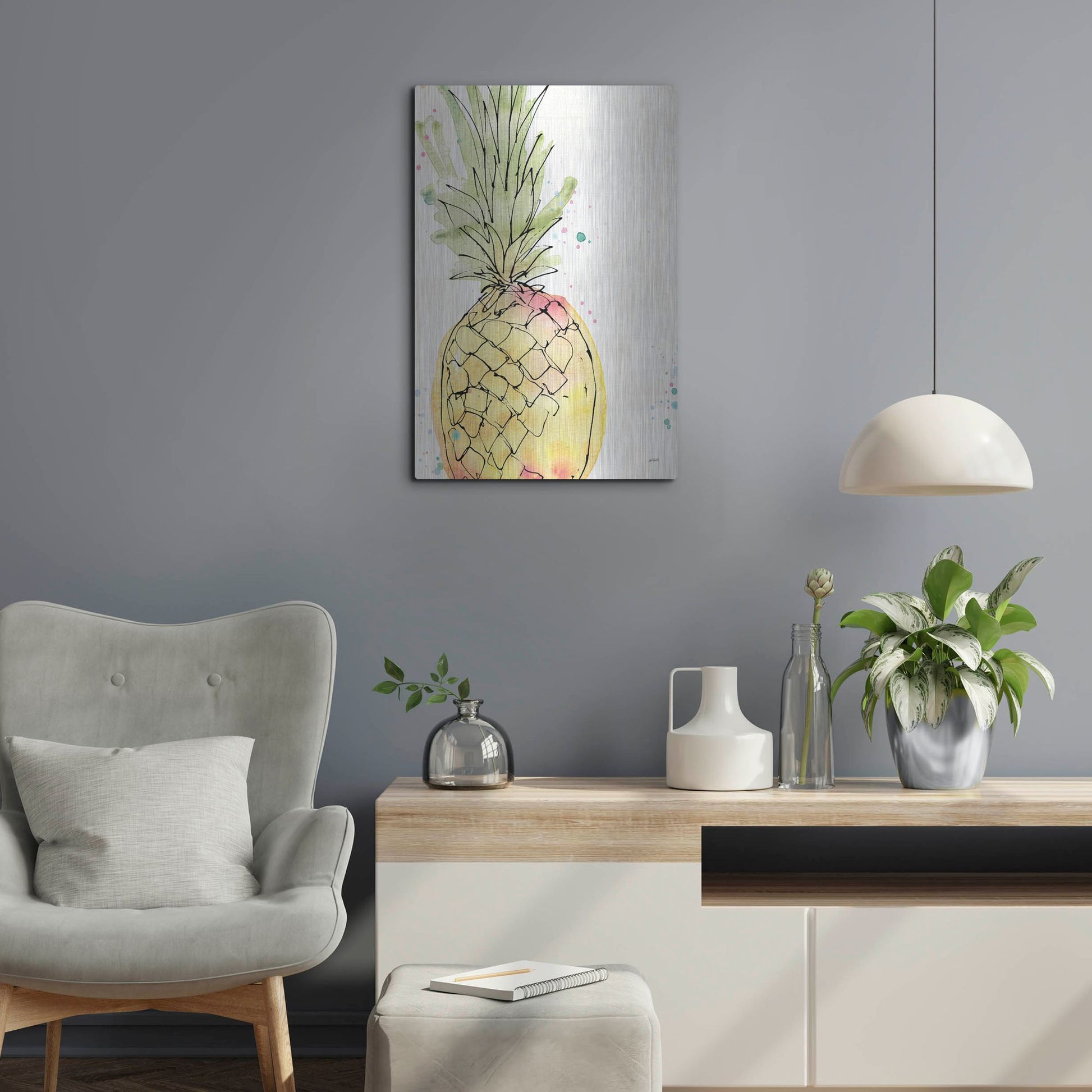 Luxe Metal Art 'Palm Passion VIII' by Anne Tavoletti, Metal Wall Art,16x24