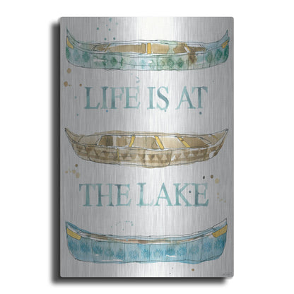 Luxe Metal Art 'Lakehouse IV' by Anne Tavoletti, Metal Wall Art