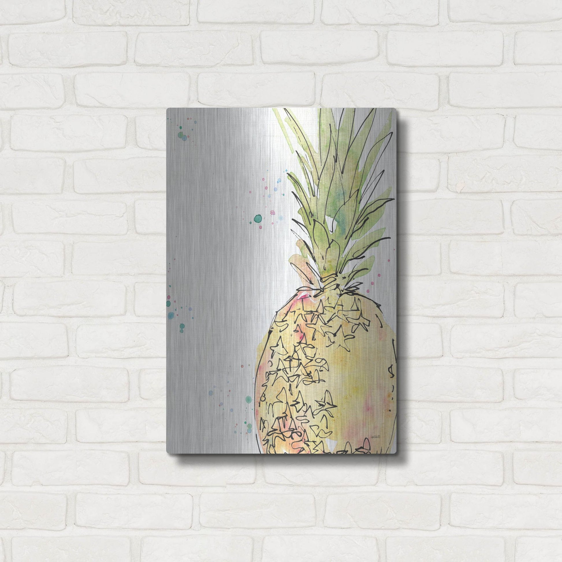 Luxe Metal Art 'Palm Passion IX' by Anne Tavoletti, Metal Wall Art,16x24