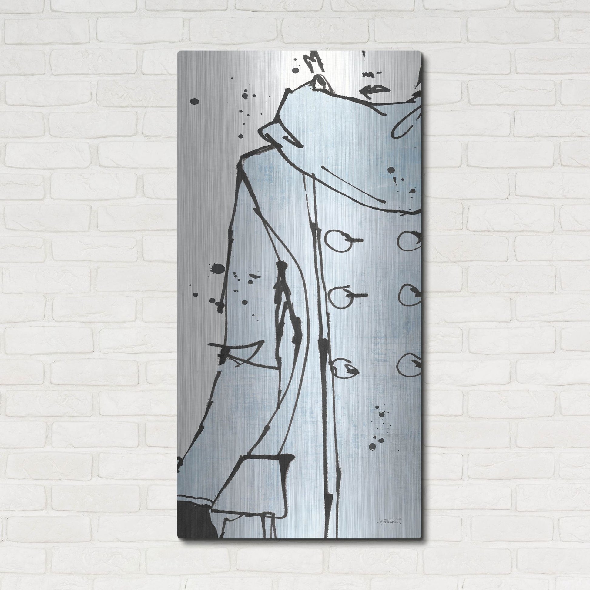 Luxe Metal Art 'Fashion Strokes VII Pastel' by Anne Tavoletti, Metal Wall Art,24x48