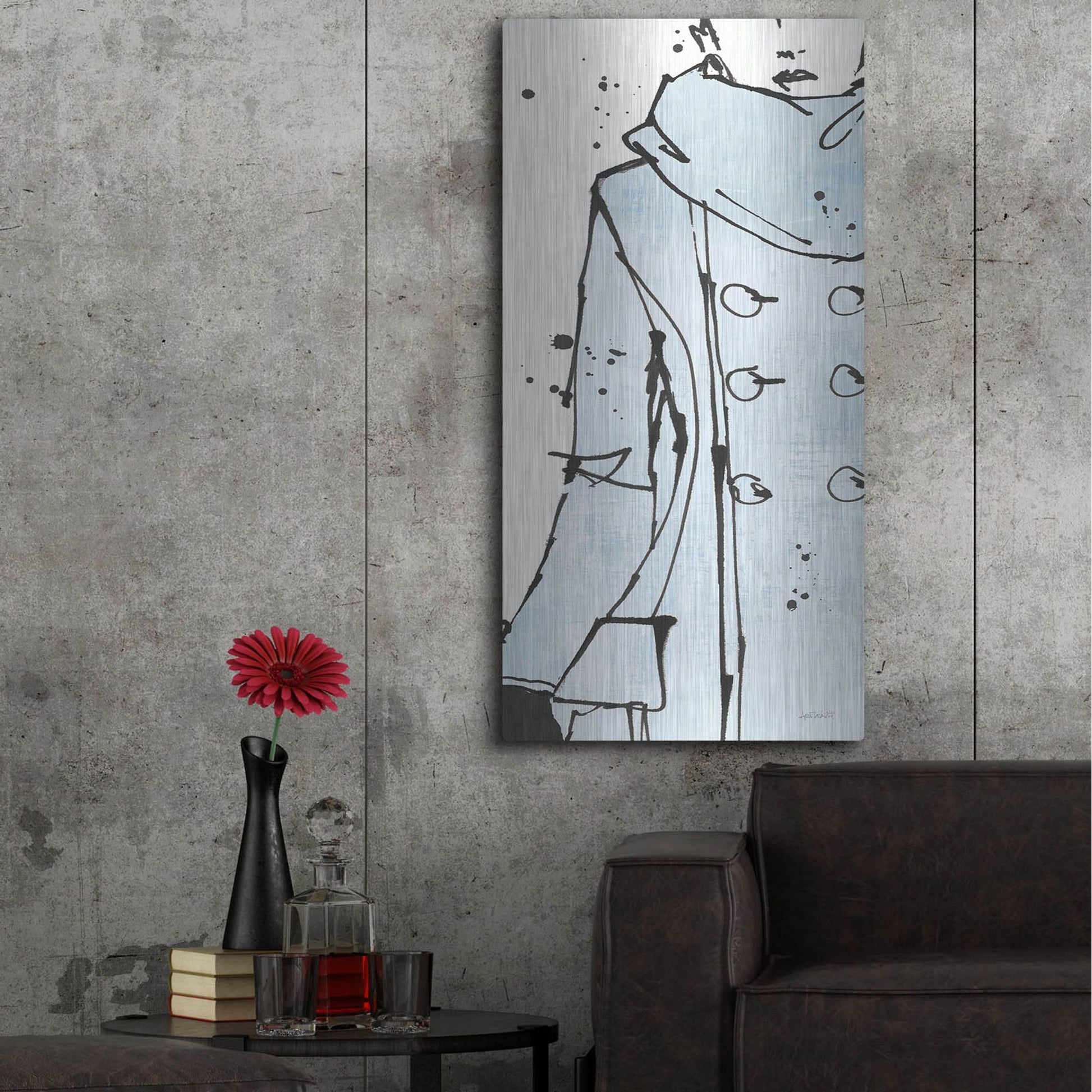 Luxe Metal Art 'Fashion Strokes VII Pastel' by Anne Tavoletti, Metal Wall Art,24x48