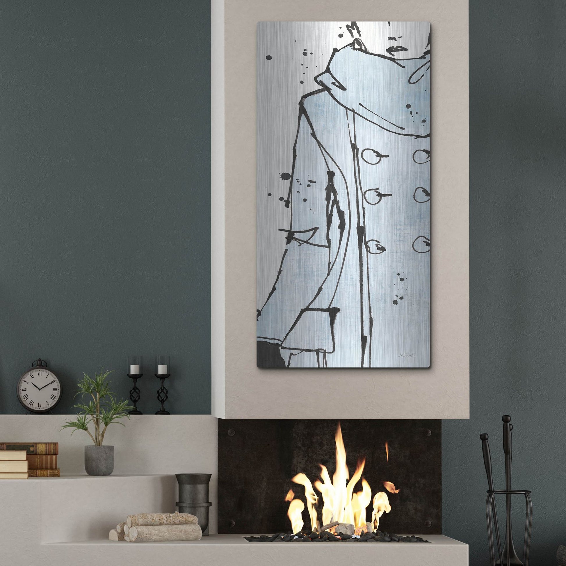 Luxe Metal Art 'Fashion Strokes VII Pastel' by Anne Tavoletti, Metal Wall Art,24x48