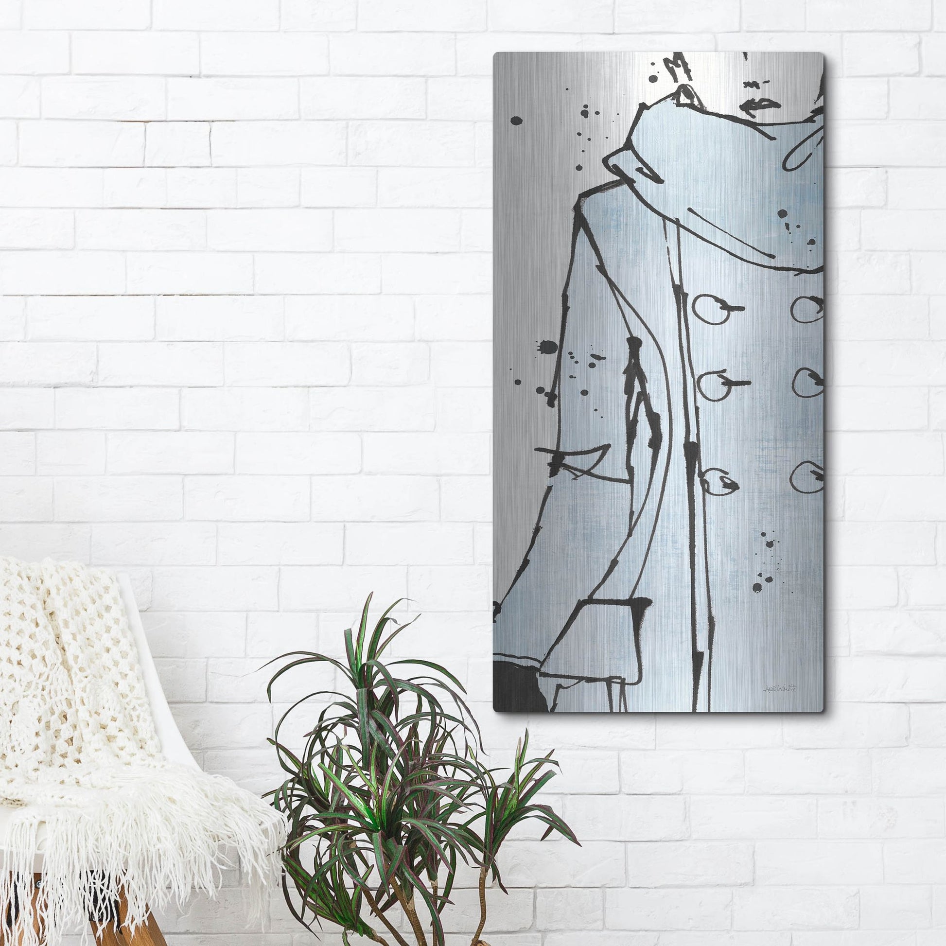 Luxe Metal Art 'Fashion Strokes VII Pastel' by Anne Tavoletti, Metal Wall Art,24x48