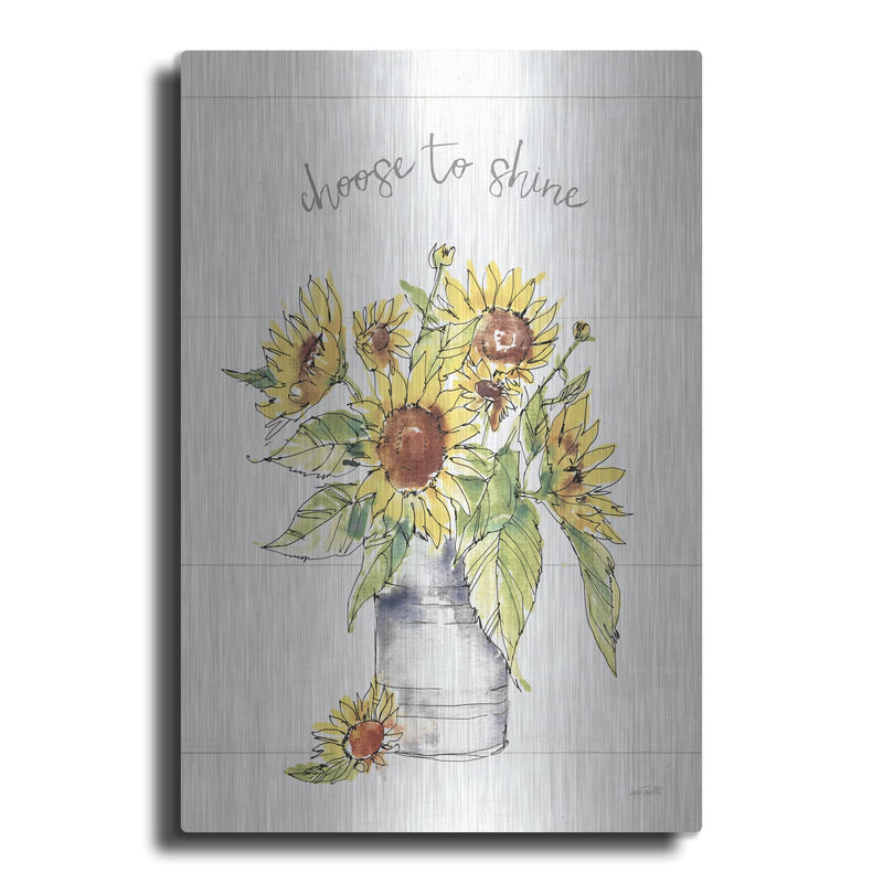 'Sunflower Fields I Crop' by Anne Tavoletti – Metal Wall Art