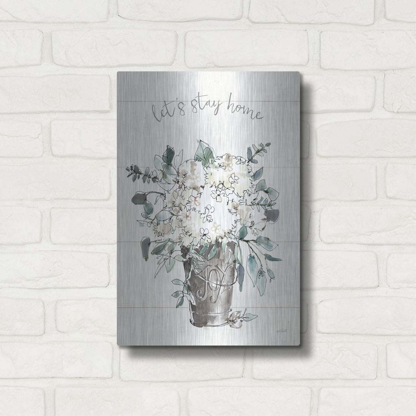 Luxe Metal Art 'Modern Farmhouse V' by Anne Tavoletti, Metal Wall Art,12x16