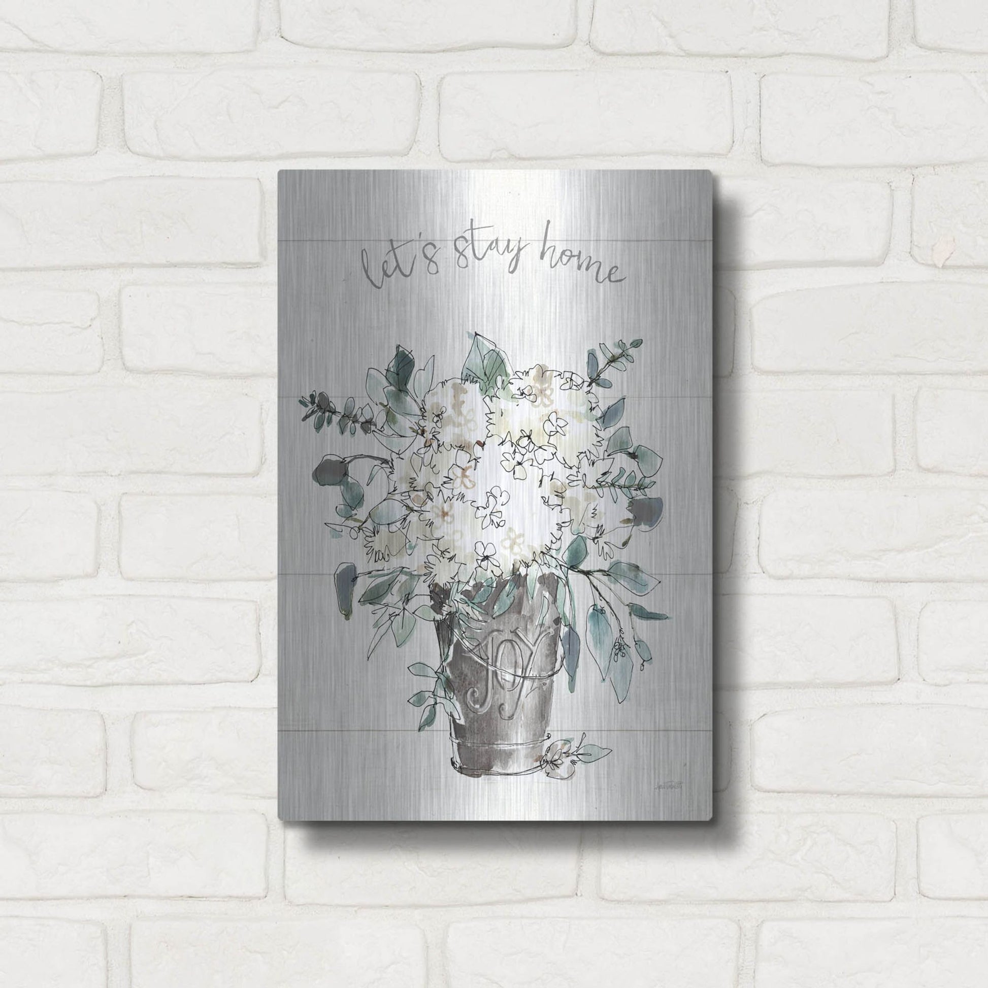 Luxe Metal Art 'Modern Farmhouse V' by Anne Tavoletti, Metal Wall Art,12x16