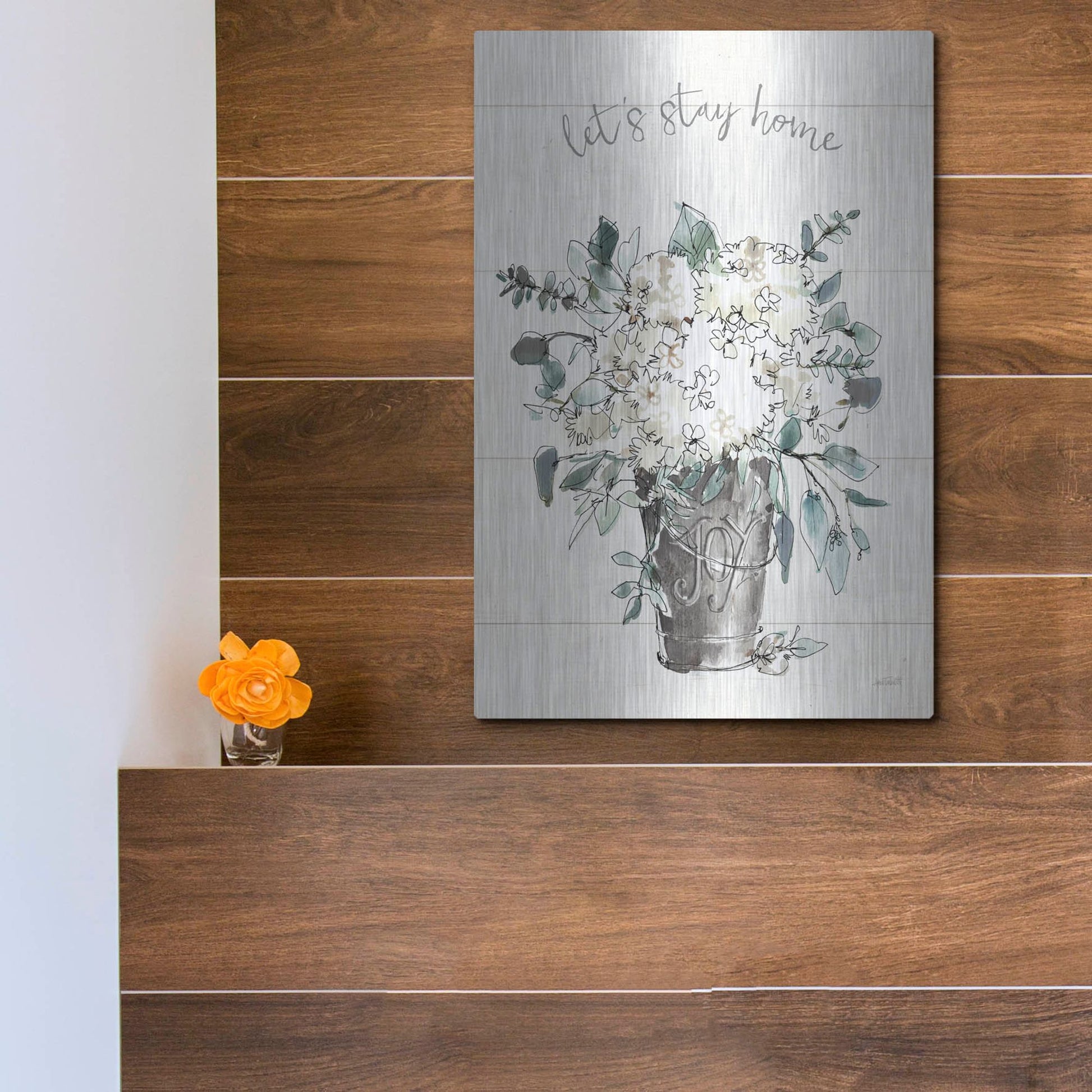 Luxe Metal Art 'Modern Farmhouse V' by Anne Tavoletti, Metal Wall Art,12x16