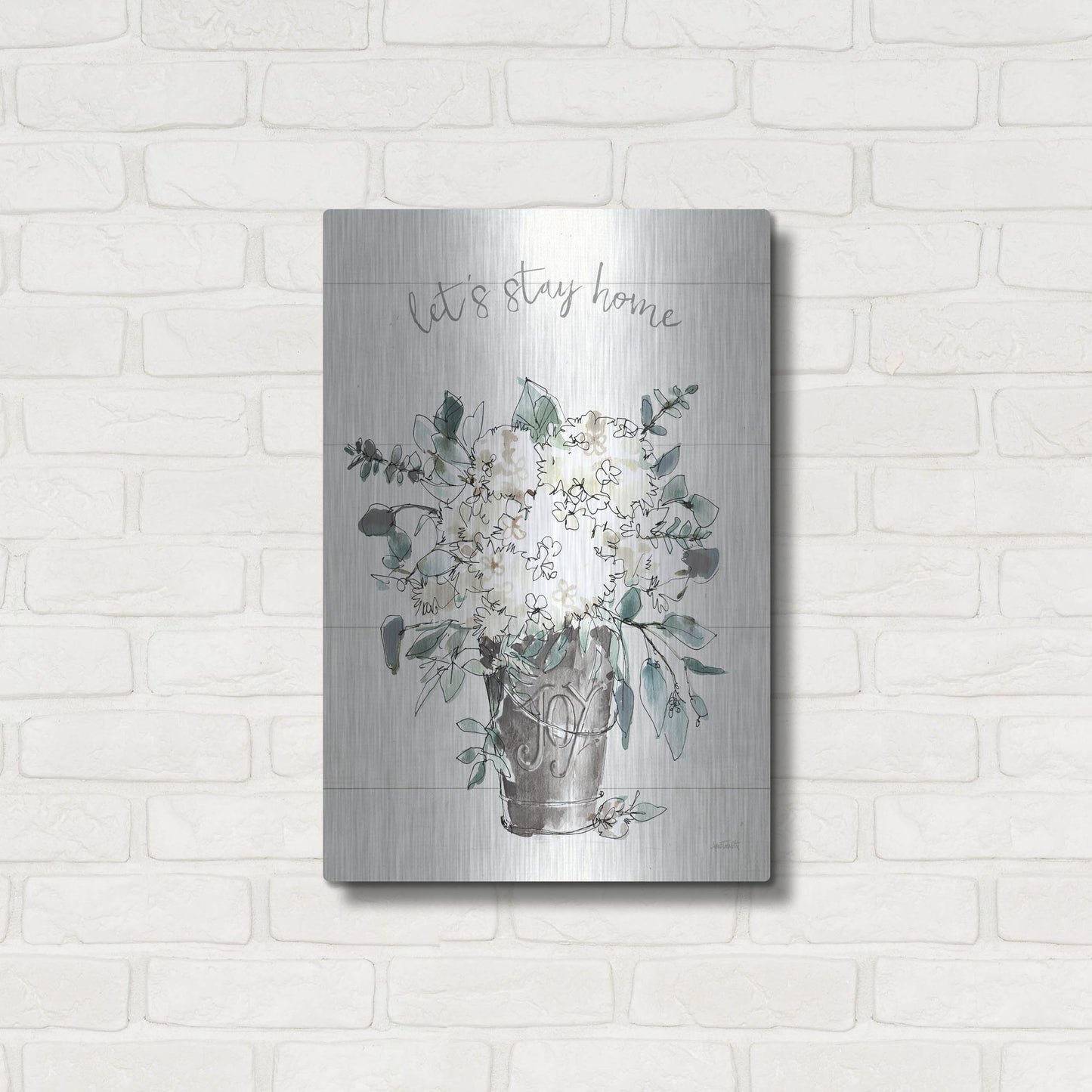 Luxe Metal Art 'Modern Farmhouse V' by Anne Tavoletti, Metal Wall Art,16x24