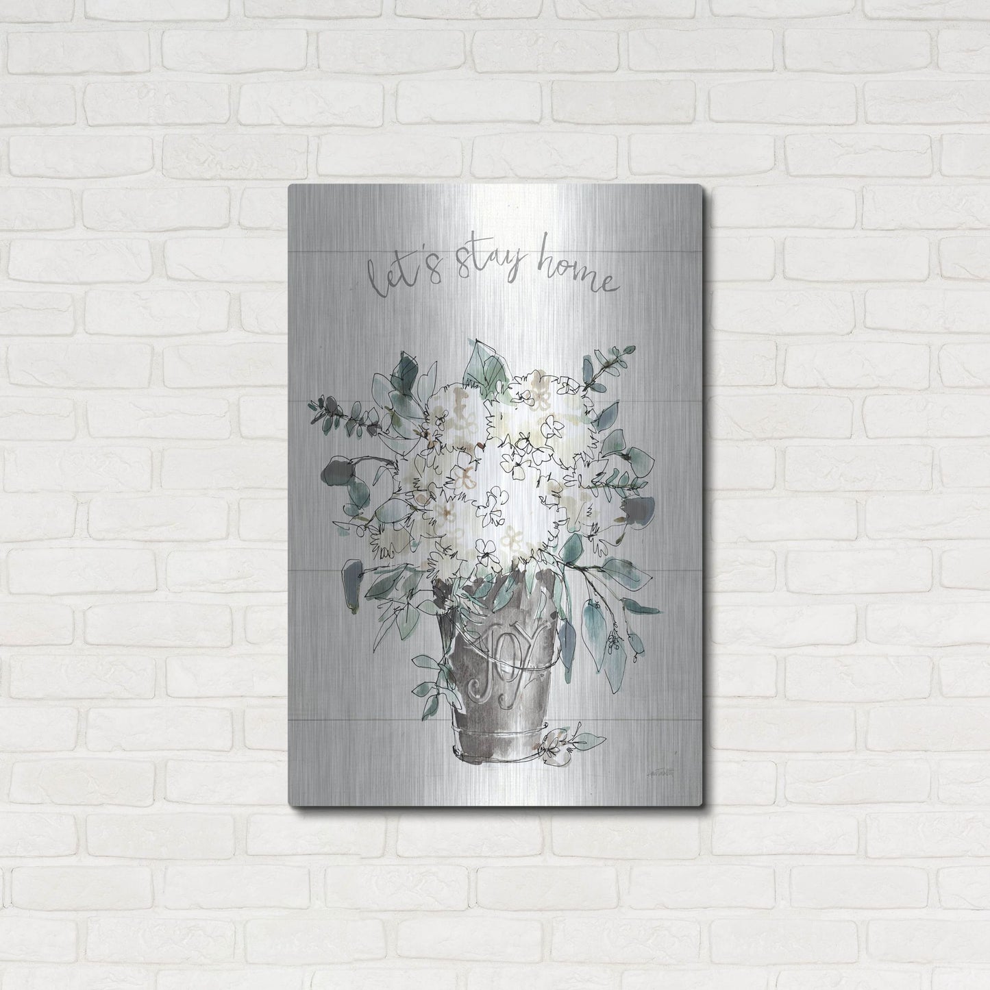 Luxe Metal Art 'Modern Farmhouse V' by Anne Tavoletti, Metal Wall Art,24x36