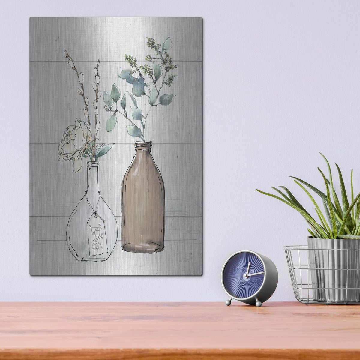 'Modern Farmhouse III Shiplap' by Anne Tavoletti – Metal Wall Art, 12x16 room view