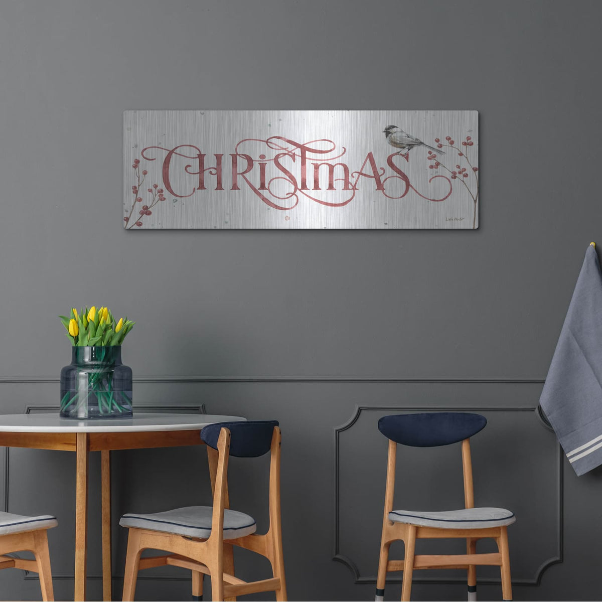 'A Christmas Weekend Ix No Snowflakes' by Lisa Audit – Metal Wall Art, 48x16 room view