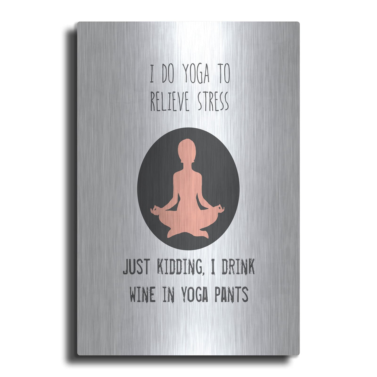 'Wine And Yoga' by Jan Weiss – Metal Wall Art