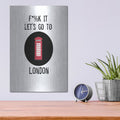 'Lets Go To London' by Jan Weiss – Metal Wall Art, 12x16 room view