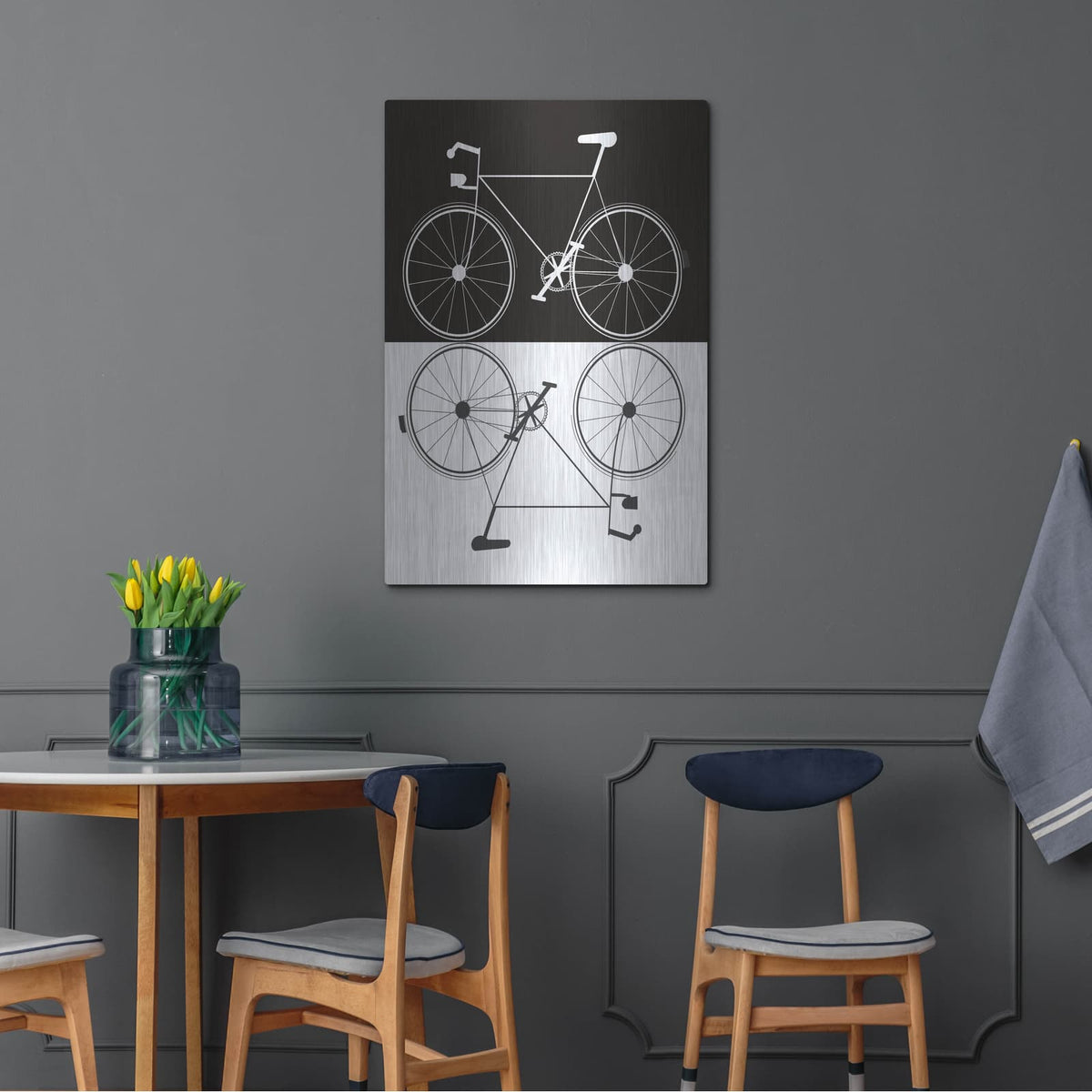 'Two Bikes' by Jan Weiss – Metal Wall Art, 24x36 room view