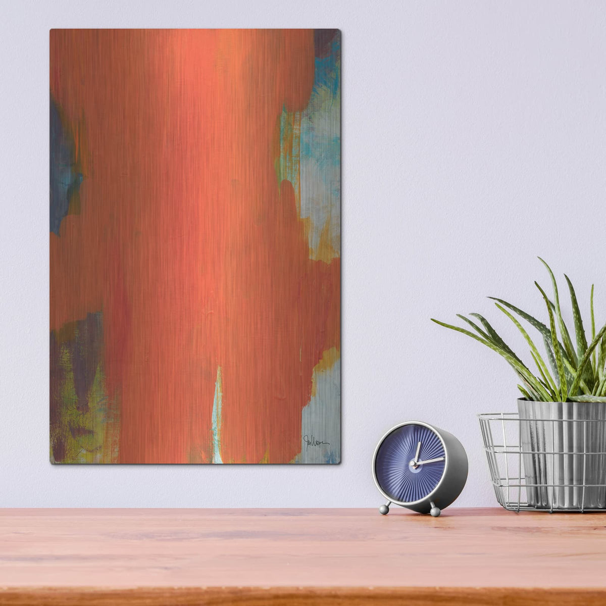 'Orange Tide' by Jan Weiss – Metal Wall Art, 12x16 room view