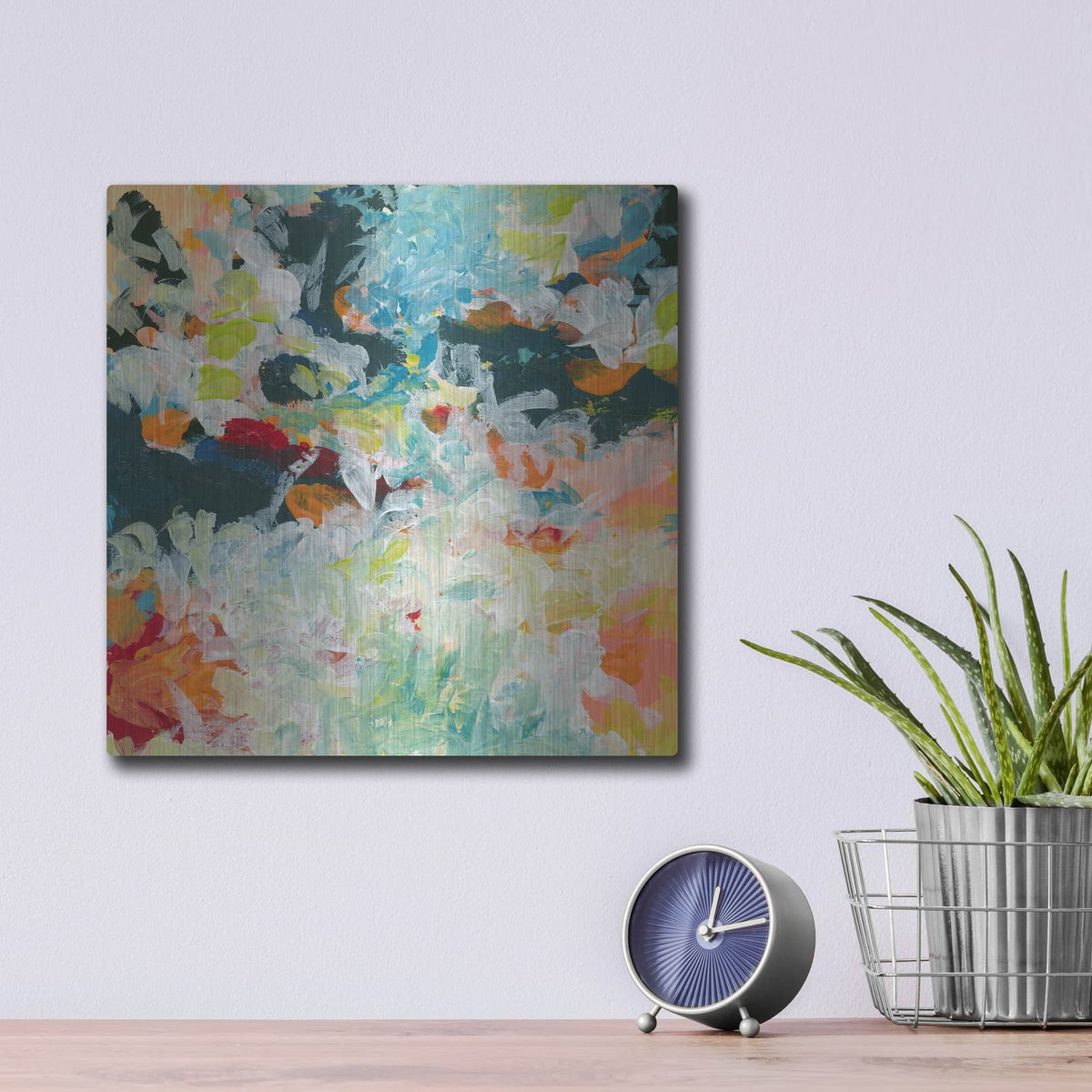 'Lunar Freefall 3' by Jan Weiss – Metal Wall Art, 12x12 room view